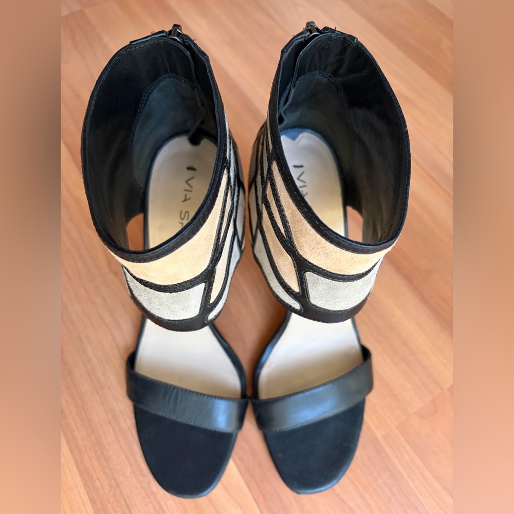 Via Spiga patchwork cuffed high heel sandal Size 9 - Picture 7 of 8